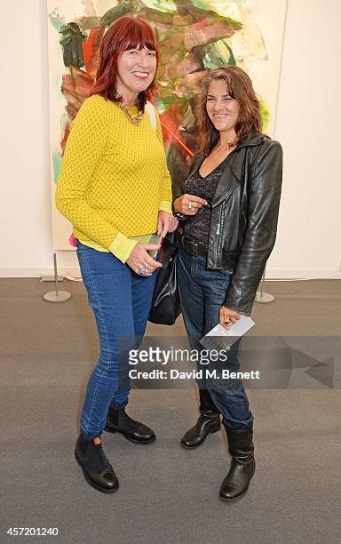 Janet Street Porter and Tracey Emin attend VIP Preview of the Frieze Art Fair 2014 in Regent's Park on October 14, 2014 in London, England.
