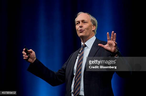 George Colony, chief executive officer of Forrester Research Inc., speaks during the DreamForce Conference in San Francisco, California, U.S., on...