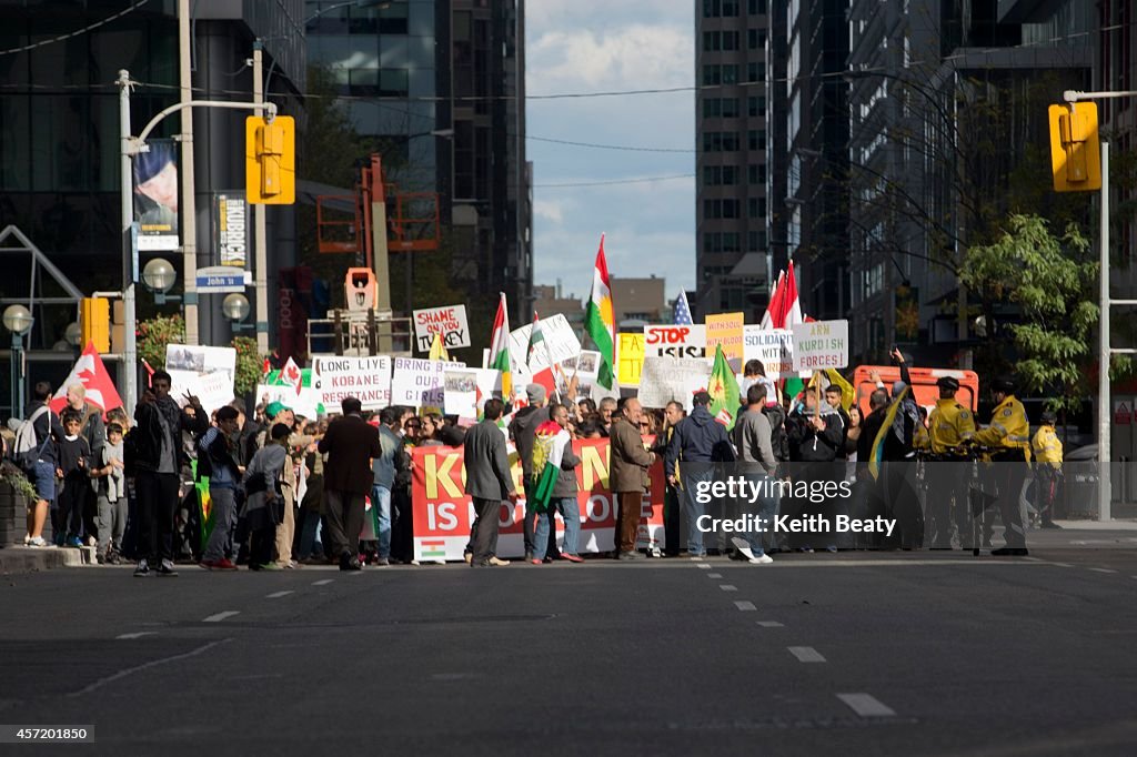 Kurds Protest At Turkish Embassy in Toronto