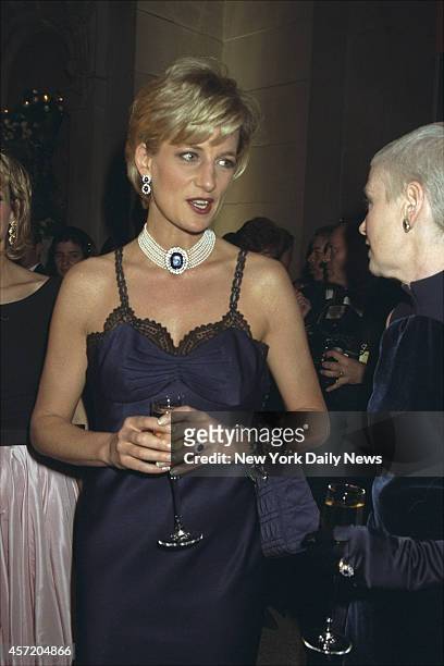 Diana, Princess of Wales and Liz Tilberis at Costume Institute Gala at Metropolitan Museum of Art for a benefit ball.