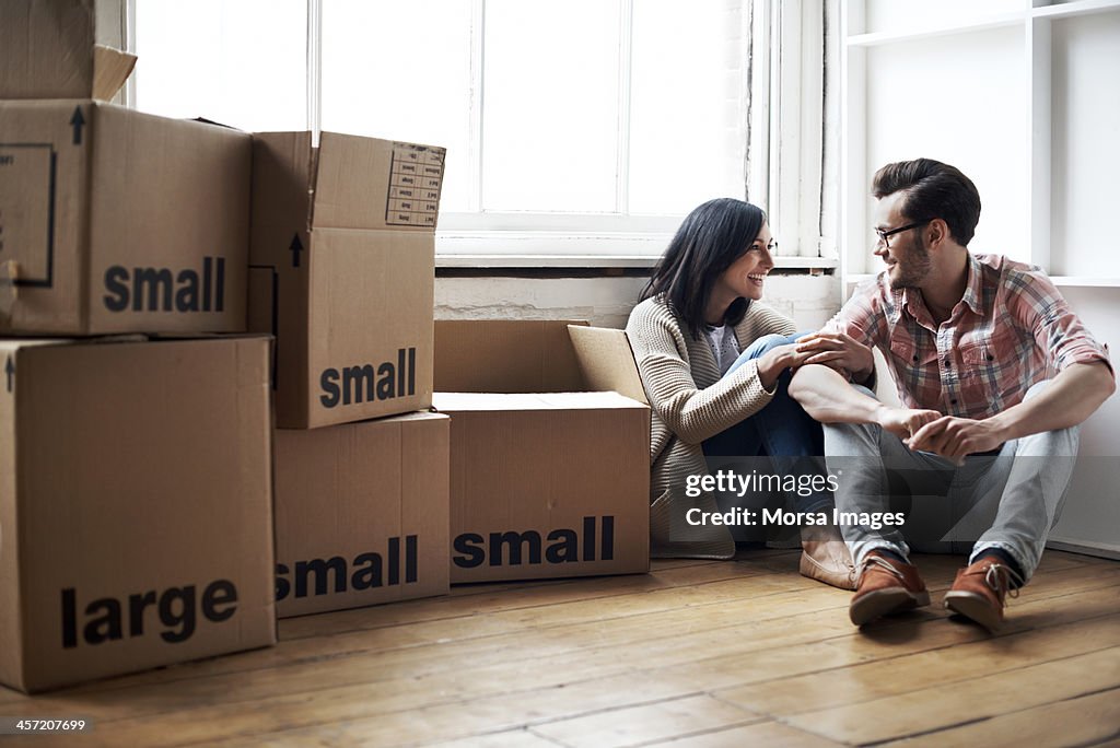 Couple moving into new flat
