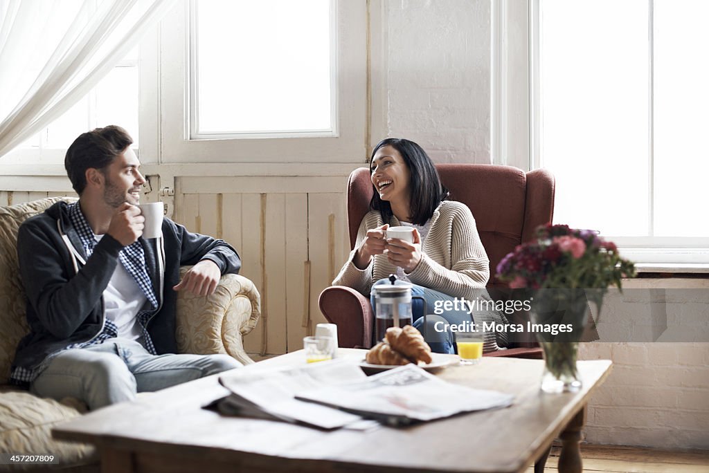 Couple drinking coffee