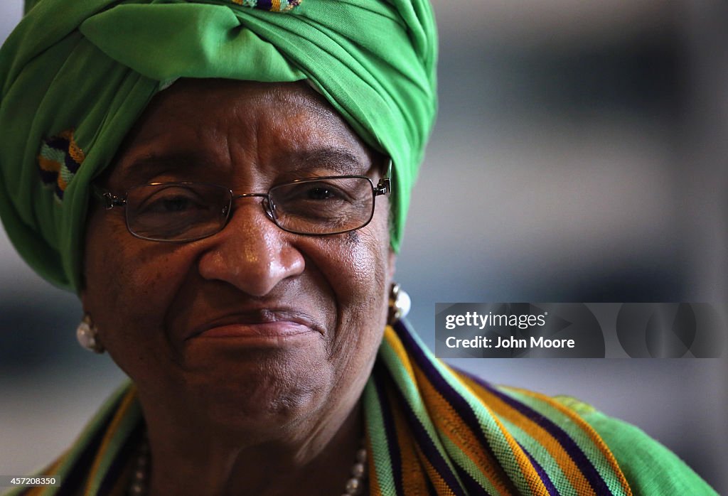 Liberian President Sirleaf And USAID Administrator Shah Hold Press Conference