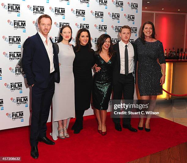 Damian Lewis, Andrea Riseborough, Barbara Broccoli, Corinna McFarlane, Ross Anderson and Nicky Bentham attend the red carpet arrivals of "Silent...