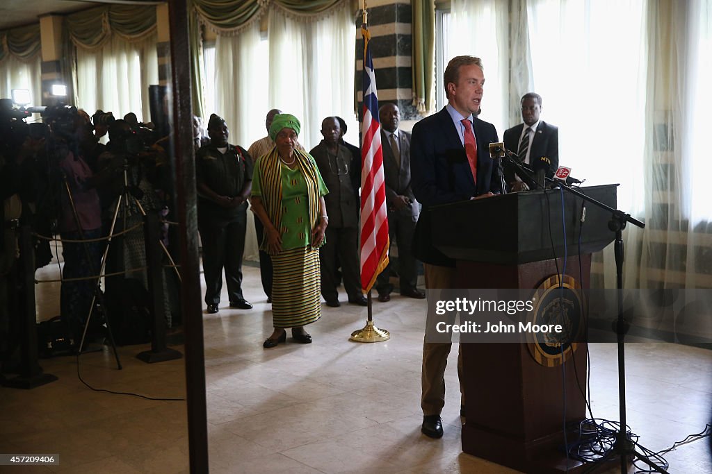 Liberian President Sirleaf And USAID Administrator Shah Hold Press Conference