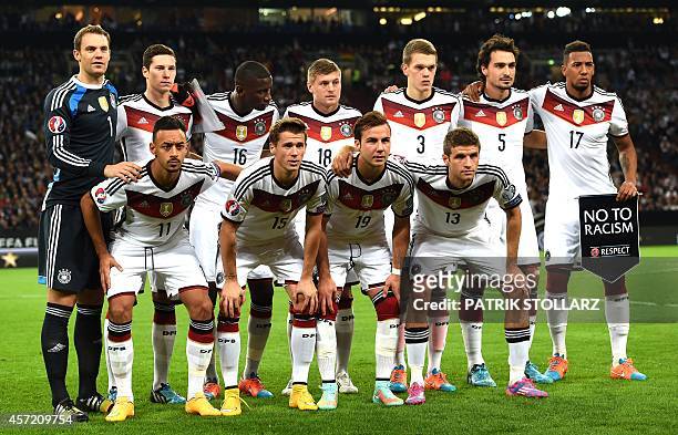 Germany's goalkeeper Manuel Neuer, Germany's forward Julian Draxler, Germany's defender Antonio Ruediger, Germany's midfielder Toni Kroos, Germany's...