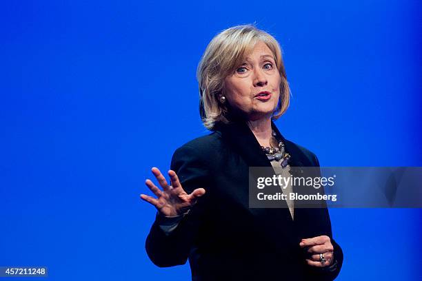 Hillary Clinton, former U.S. Secretary of state, speaks during the DreamForce Conference in San Francisco, California, U.S., on Tuesday, Oct. 14,...