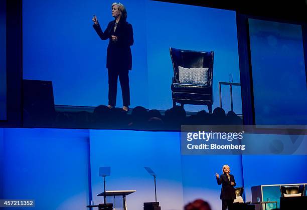 Hillary Clinton, former U.S. Secretary of state, speaks during the DreamForce Conference in San Francisco, California, U.S., on Tuesday, Oct. 14,...