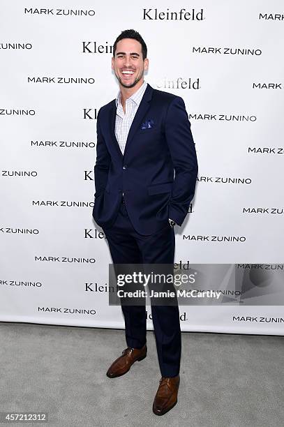 Television personality Josh Murray attends front row at The Mark Zunino For Kleinfeld 2015 Runway Show at Kleinfeld on October 14, 2014 in New York...