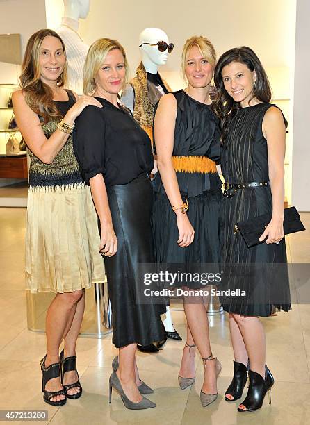 Host Jacqui Getty, Baby2Baby's Ali Taekman, stylist Anita Patrickson and Baby2Baby's Norah Weinstein attend Ferragamo Shopping Event with Jacqui...