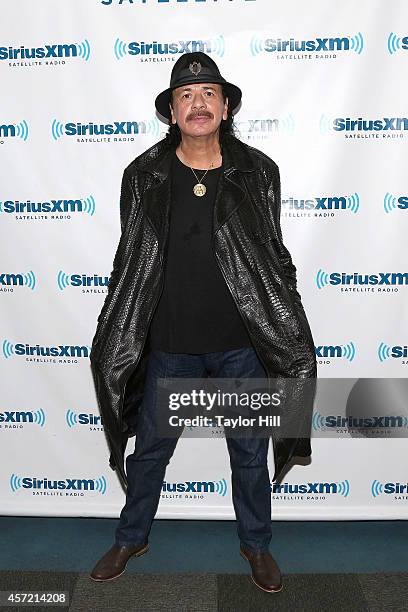 Legendary musician Carlos Santana visits the SiriusXM studios for "SiriusXM ICONOS with Carlos Santana" on October 14, 2014 in Washington, DC.