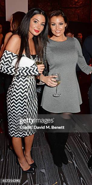 Tulisa Contostavlos and Jessica Wright attend a party hosted by Jonathan Shalit to celebrate his OBE at Avenue on October 14, 2014 in London, England.