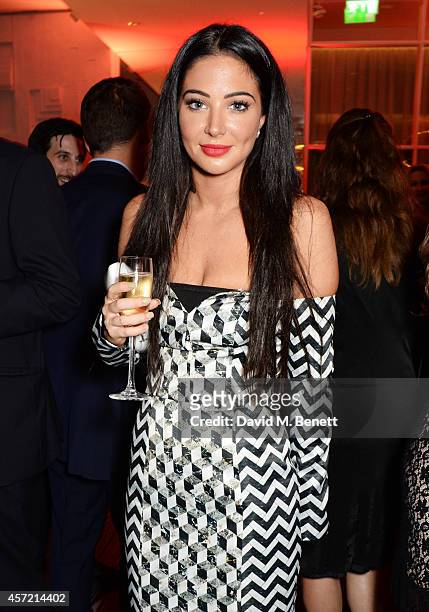 Tulisa Contostavlos attends a party hosted by Jonathan Shalit to celebrate his OBE at Avenue on October 14, 2014 in London, England.