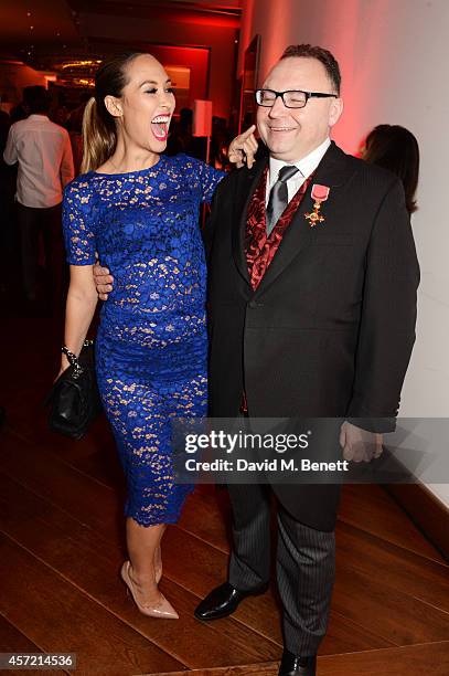 Myleene Klass and Jonathan Shalit attend a party hosted by Jonathan Shalit to celebrate his OBE at Avenue on October 14, 2014 in London, England.