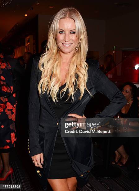Denise Van Outen attends a party hosted by Jonathan Shalit to celebrate his OBE at Avenue on October 14, 2014 in London, England.