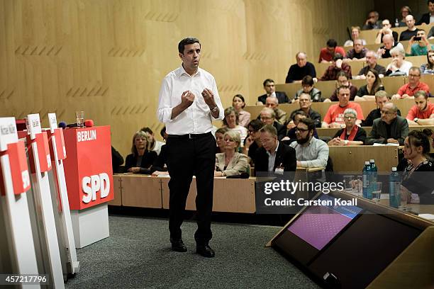 The candidate for the office of Mayor in Berlin, chairman of the SPD parliamentary group in the Berlin House of Representatives, Raed Saleh, speaks...