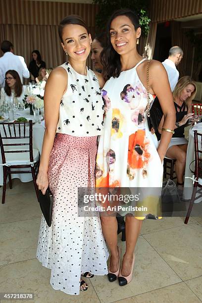 Actress Jessica Alba and Actress Rosario Dawson attend SELF Joyce Chang, Jessica Alba Caley Yavorsky and Allyson Felix Luncheon on October 14, 2014...