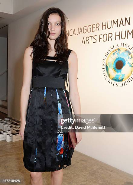 Matilda Lowther attends the Bianca Jagger Human Rights Foundation "Arts for Human Rights" benefit gala auction at Phillips Gallery on October 14,...