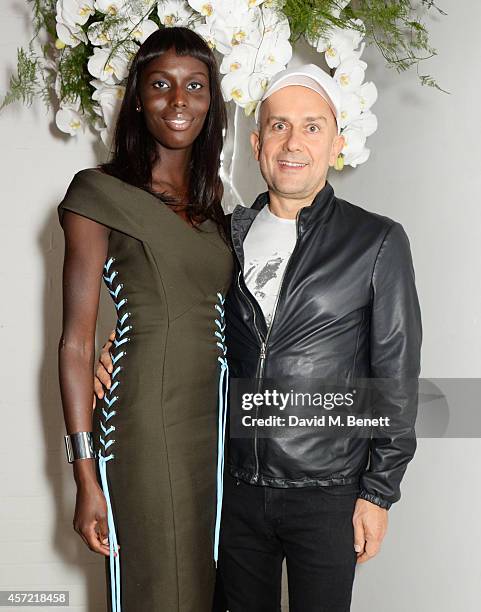 Jenny Bastet and Marc Quinn attend the Bianca Jagger Human Rights Foundation "Arts for Human Rights" benefit gala auction at Phillips Gallery on...