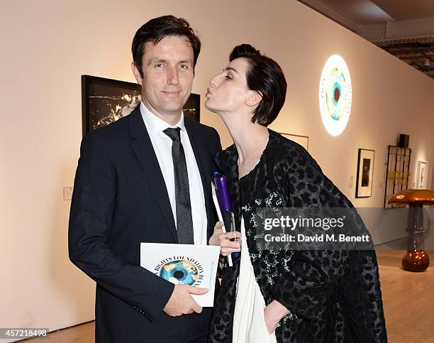 Stephen Gibson and Erin O'Connor attend the Bianca Jagger Human Rights Foundation "Arts for Human Rights" benefit gala auction at Phillips Gallery on...