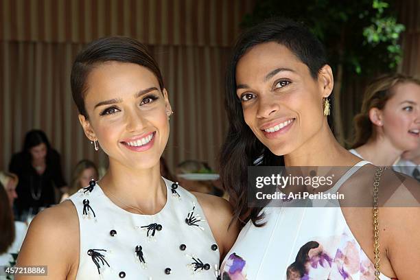 Actress Jessica Albda and Actress Rosario Dawson attend SELF Joyce Chang, Jessica Alba Caley Yavorsky and Allyson Felix Luncheon on October 14, 2014...