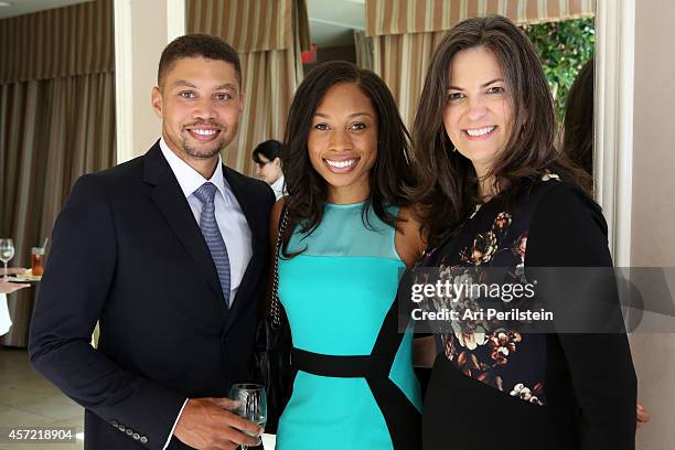 Wes Felix, Athlete Allyson Felix, and Mary Murchko attend SELF Joyce Chang, Jessica Alba Caley Yavorsky and Allyson Felix Luncheon on October 14,...