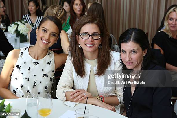 Actress Jessica Alba, Desiree Gruber, and Kaye Popofsky Kramer attend SELF Joyce Chang, Jessica Alba Caley Yavorsky and Allyson Felix Luncheon on...