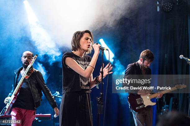 Sophie Tith Charvet performs during private showcase at Divan du Monde on October 14, 2014 in Paris, France.