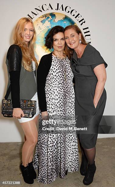 Eleonore von Habsburg, Bianca Jagger and Francesca von Habsburg attend the Bianca Jagger Human Rights Foundation "Arts for Human Rights" benefit gala...