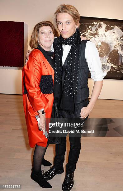 Jamie Campbell Bower and guest attend the Bianca Jagger Human Rights Foundation "Arts for Human Rights" benefit gala auction at Phillips Gallery on...