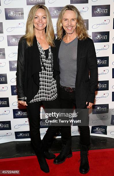 Jeanne Mason and Styx's Tommy Shaw attend Inspire Nashville 2: A Celebration for Possibilities, Inc. At Marathon Music Works on October 14, 2014 in...