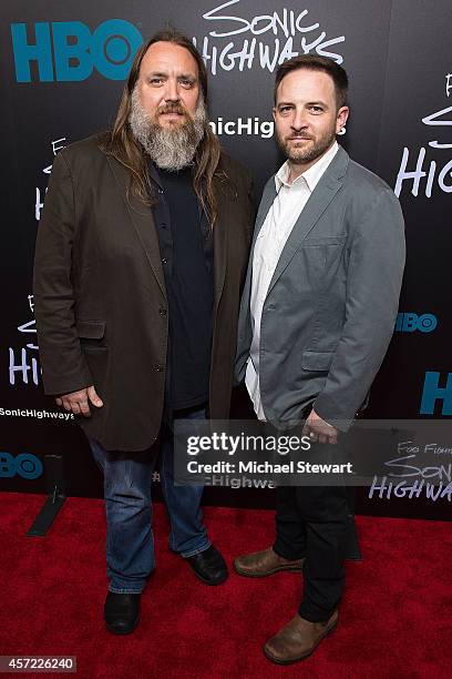 Executive Producers James A. Rota and John Ramsay attend 'Foo Fighters: Sonic Highways' New York Premiere at Ed Sullivan Theater on October 14, 2014...