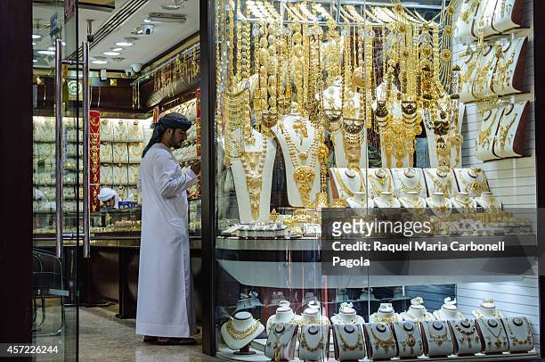 Gold jewelry shop in the market.