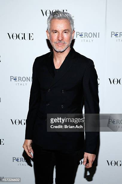 Baz Luhrmann attends The Visionary World of Vogue Italia Exhibition Opening Night presented by Peroni Nastro Azzurro on October 14, 2014 in New York...