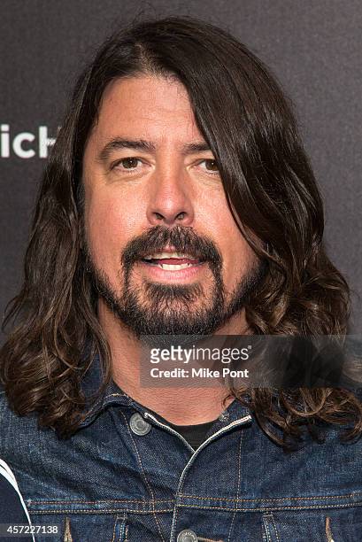 Dave Grohl of The Foo Fighters attends the "Foo Fighters: Sonic Highways" New York Premiere at Ed Sullivan Theater on October 14, 2014 in New York...
