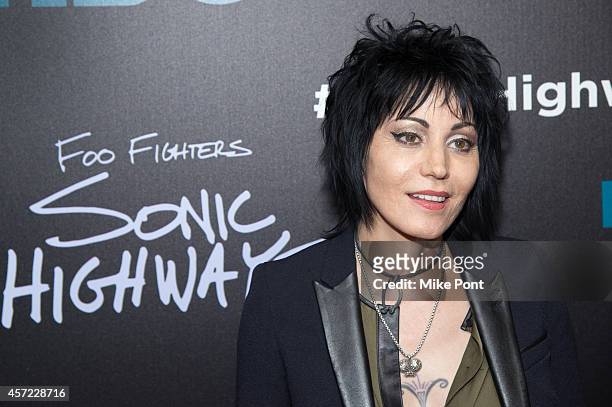 Joan Jett attends the "Foo Fighters: Sonic Highways" New York Premiere at Ed Sullivan Theater on October 14, 2014 in New York City.