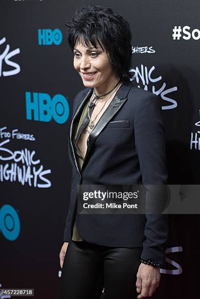 Joan Jett attends the "Foo Fighters: Sonic Highways" New York Premiere at Ed Sullivan Theater on October 14, 2014 in New York City.