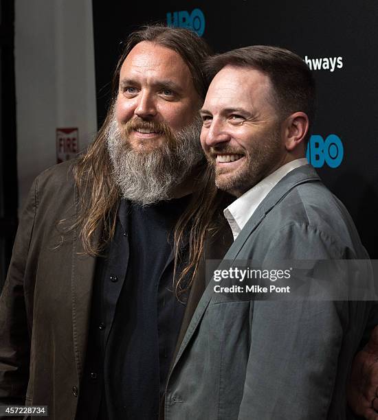 Executive Producers James A. Rota and John Ramsay attend the "Foo Fighters: Sonic Highways" New York Premiere at Ed Sullivan Theater on October 14,...