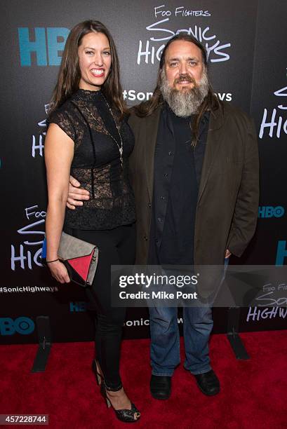 Melinda Rota and James A. Rota attend the "Foo Fighters: Sonic Highways" New York Premiere at Ed Sullivan Theater on October 14, 2014 in New York...
