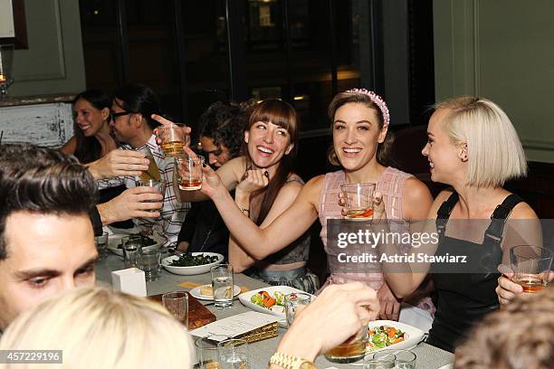 Comedian Molly Austin and DJ Mia Moretti and violinist Margot of The Dolls attend Johnnie Walker's toast of the launch of Gold Label Reserve - The...