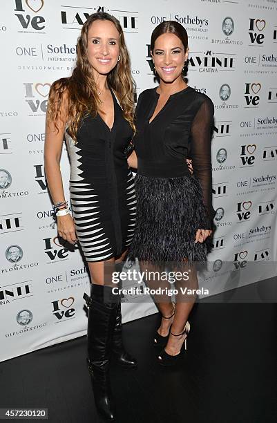 Angelica Castro and Gaby Espino attend I Love Venezuelan Foundation Event Cantina La No. 20 at The Icon Brickell on October 14, 2014 in Miami,...