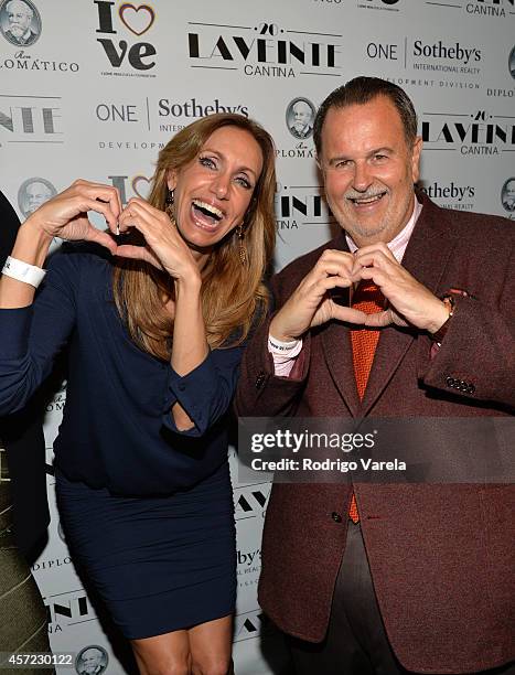 Lili Estefan and Raul de Molina attend I Love Venezuelan Foundation Event Cantina La No. 20 at The Icon Brickell on October 14, 2014 in Miami,...