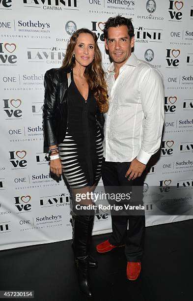 Angelica Castro and Cristian de la Fuente attend I Love Venezuelan Foundation Event Cantina La No. 20 at The Icon Brickell on October 14, 2014 in...