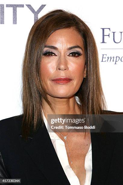 Actress Teri Hatcher attends the 20th annual Fulfillment Fund Stars benefit gala held at The Beverly Hilton Hotel on October 14, 2014 in Beverly...