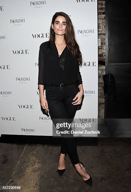 Model Gabriela Lopez attends The Visionary World of Vogue Italia Exhibition Opening Night presented by Peroni Nastro Azzurro at Industria Studios on...