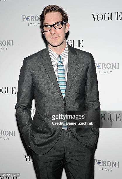 Designer David Hart attends The Visionary World of Vogue Italia Exhibition Opening Night presented by Peroni Nastro Azzurro at Industria Studios on...