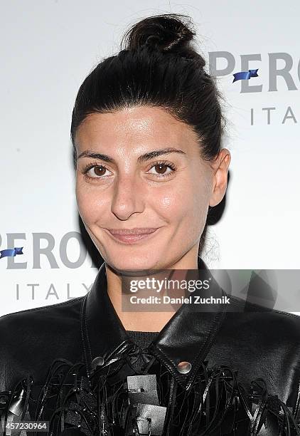 Fashion editor Giovanna Battaglia attends The Visionary World of Vogue Italia Exhibition Opening Night presented by Peroni Nastro Azzurro at...