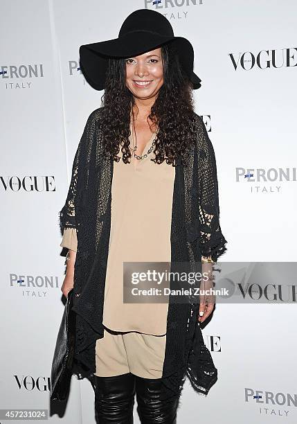 Designer Miguelina Gambaccini attends The Visionary World of Vogue Italia Exhibition Opening Night presented by Peroni Nastro Azzurro at Industria...