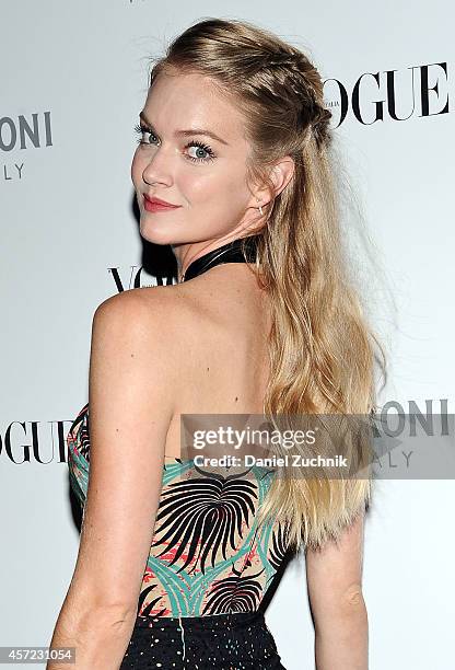 Model Lindsay Ellingson attends The Visionary World of Vogue Italia Exhibition Opening Night presented by Peroni Nastro Azzurro at Industria Studios...