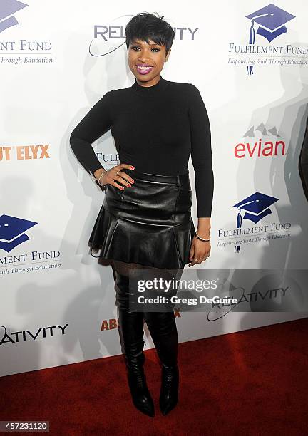 Actress/singer Jennifer Hudson arrives at the 20th Annual Fulfillment Fund Stars Benefit Gala at The Beverly Hilton Hotel on October 14, 2014 in...